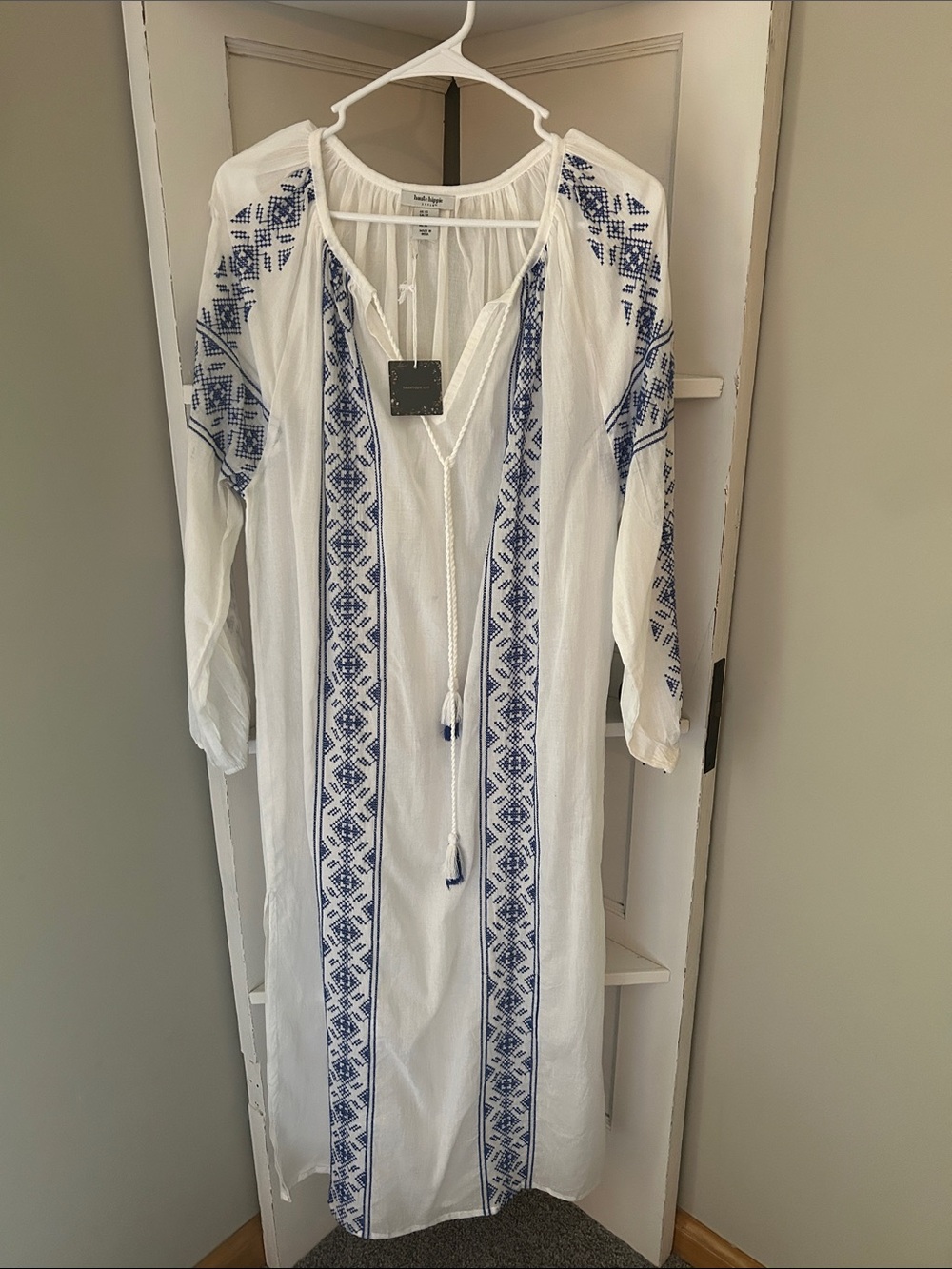 Haute Hippie White and Blue Embroidered Swim Coverup * see description